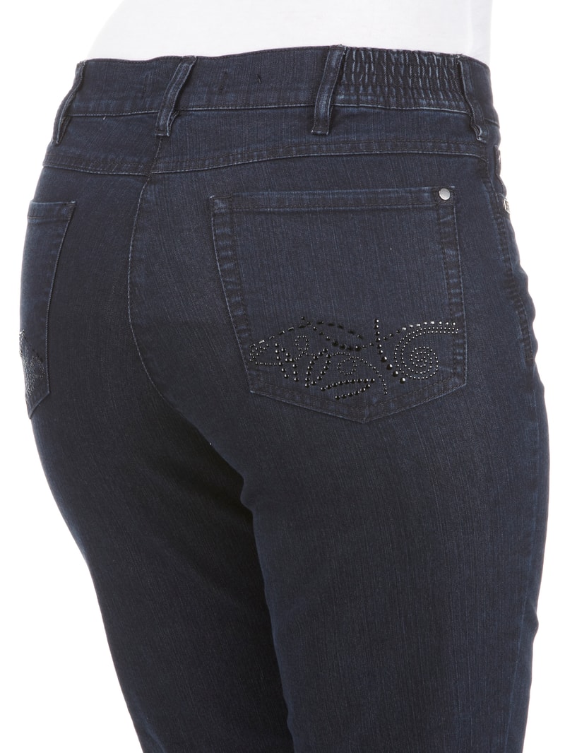 Comfort Fit Jeans mit Stretch-Anteil Modell 'Greta' in dunkelblau