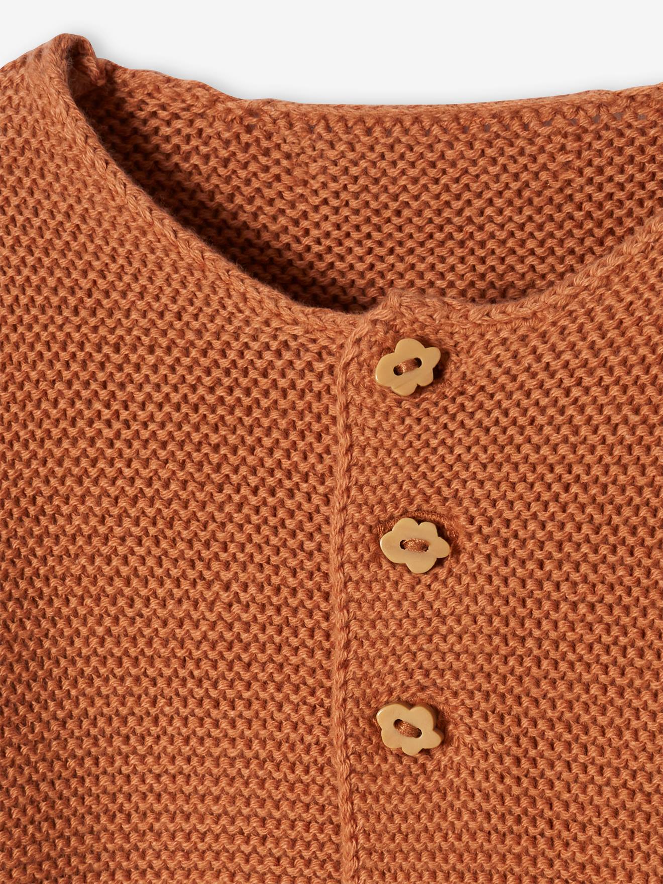 Vertbaudet Baby Feinstrickjacke BASIC Oeko-Tex - hellbraun
