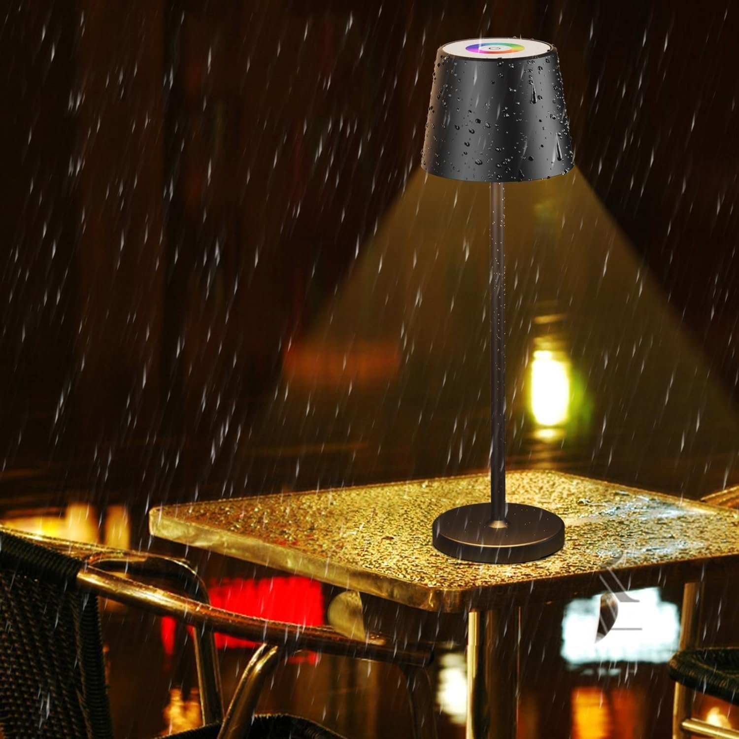 Bedee LED Tischleuchte Dimmbare LED Akku Tischleuchte Indoor & Outdoor Wiederaufladbar, 2 Stück, Akku Tischlampe, LED fest integriert, RGB Farben IP54 Dimmbare LED Akku Tischleuchte mit USB Ladestation, Für drinnen und draußen Designer Tischleuchte m