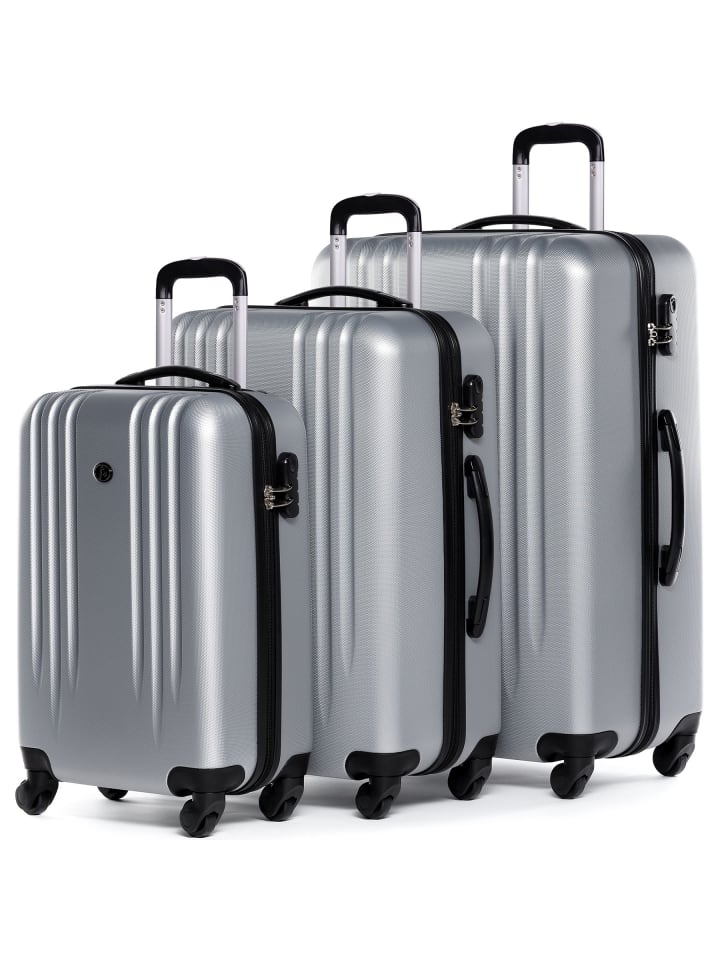 FERGÉ Kofferset Hartschale 3-teilig Hartschale 3 teilig Koffer Set Marseille in silber günstig kaufen onesize