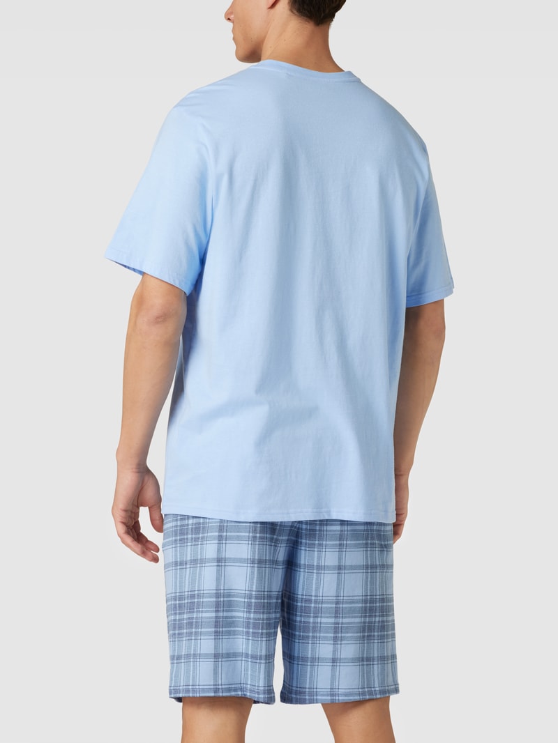 Pyjama aus Baumwolle Modell 'Comfort Fit Schlafanzug' in hellblau