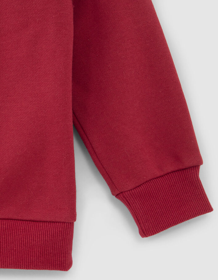 Sweat rouge foncé maxi broderie garçon