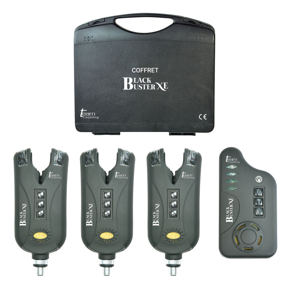 Carp Fishing Team Black Buster XE 3-teiliges Bissanzeiger-Set + Empfänger