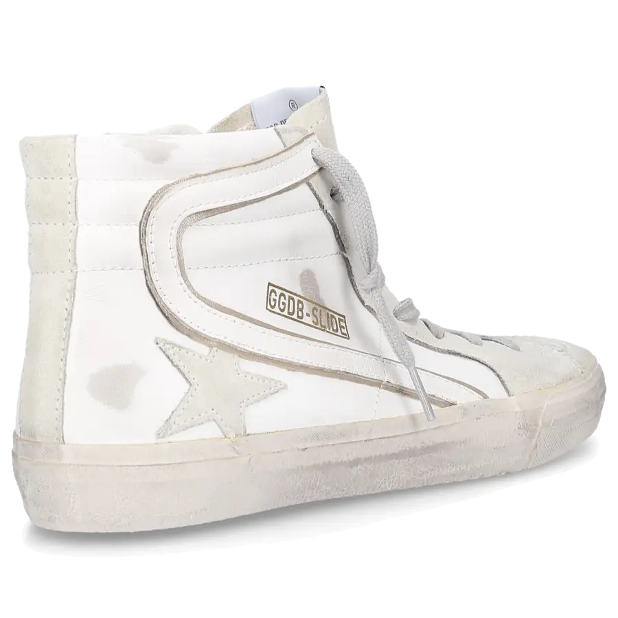 Golden Goose - Sneaker high SLIDE Kalbsleder - weiß