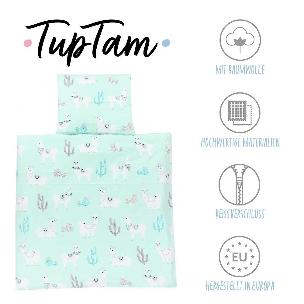 Bettdecke + Kopfkissen, Baby Bettwäsche Bettdecke Kopfkissen mit Bezüge Wiegenset 4-teilig, TupTam