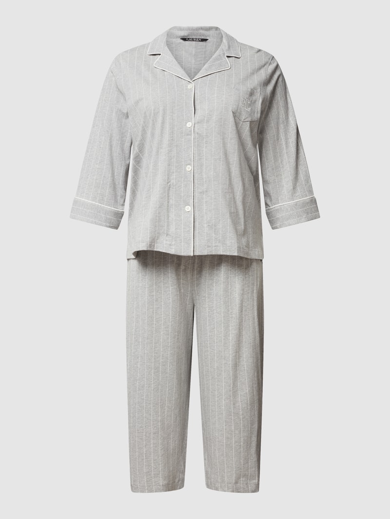 Pyjama mit Allover-Muster in mittelgrau