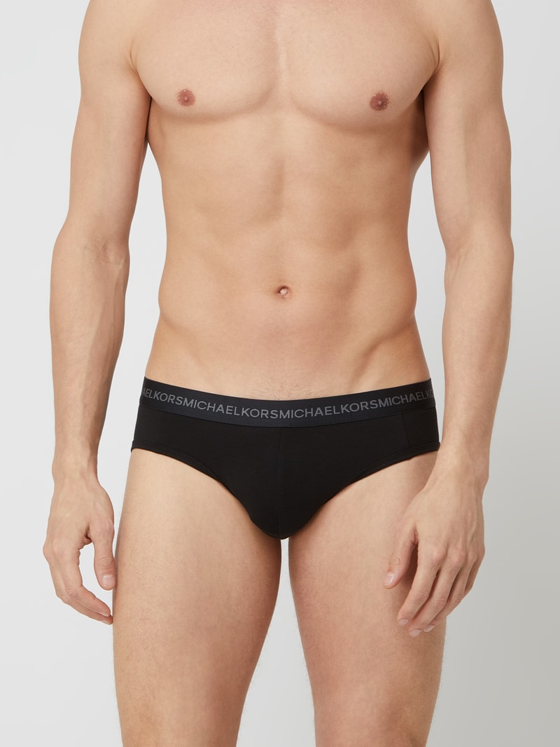 Slip mit Label-Details Modell 'SUPREME' im 3er-Pack in schwarz