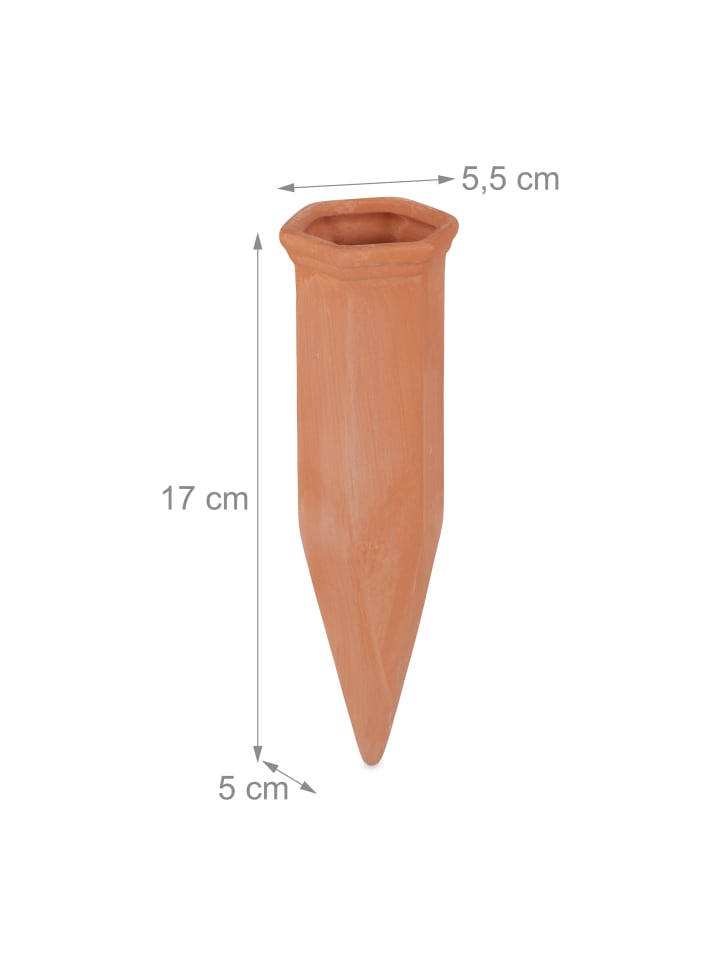relaxdays 12x Tonkegel Bewässerung in Terrakotta günstig kaufen onesize
