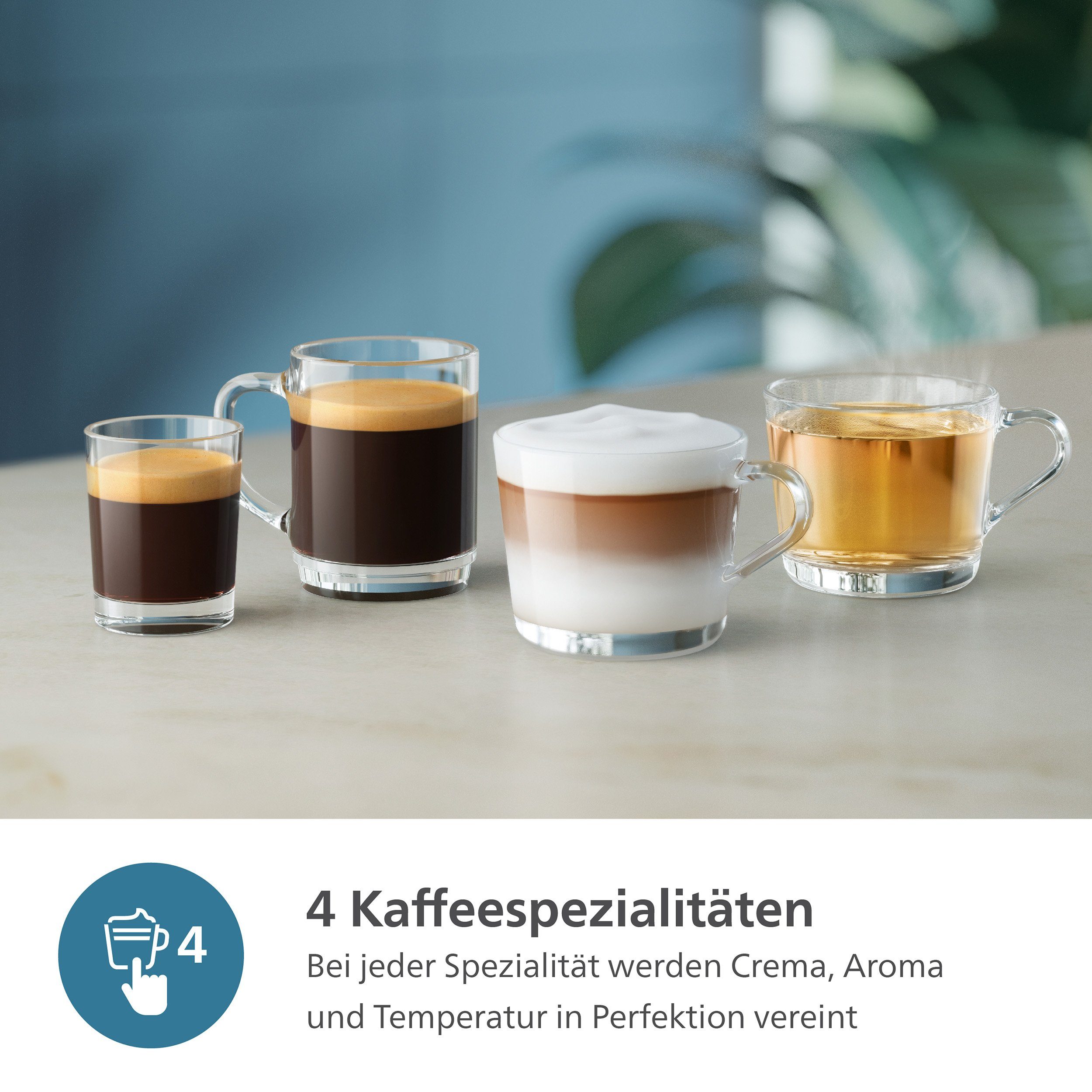 Philips Kaffeevollautomat EP2333/40 2300 Series, 4 Kaffeespezialitäten, mit LatteGo-Milchsystem, Weiß und Chrom