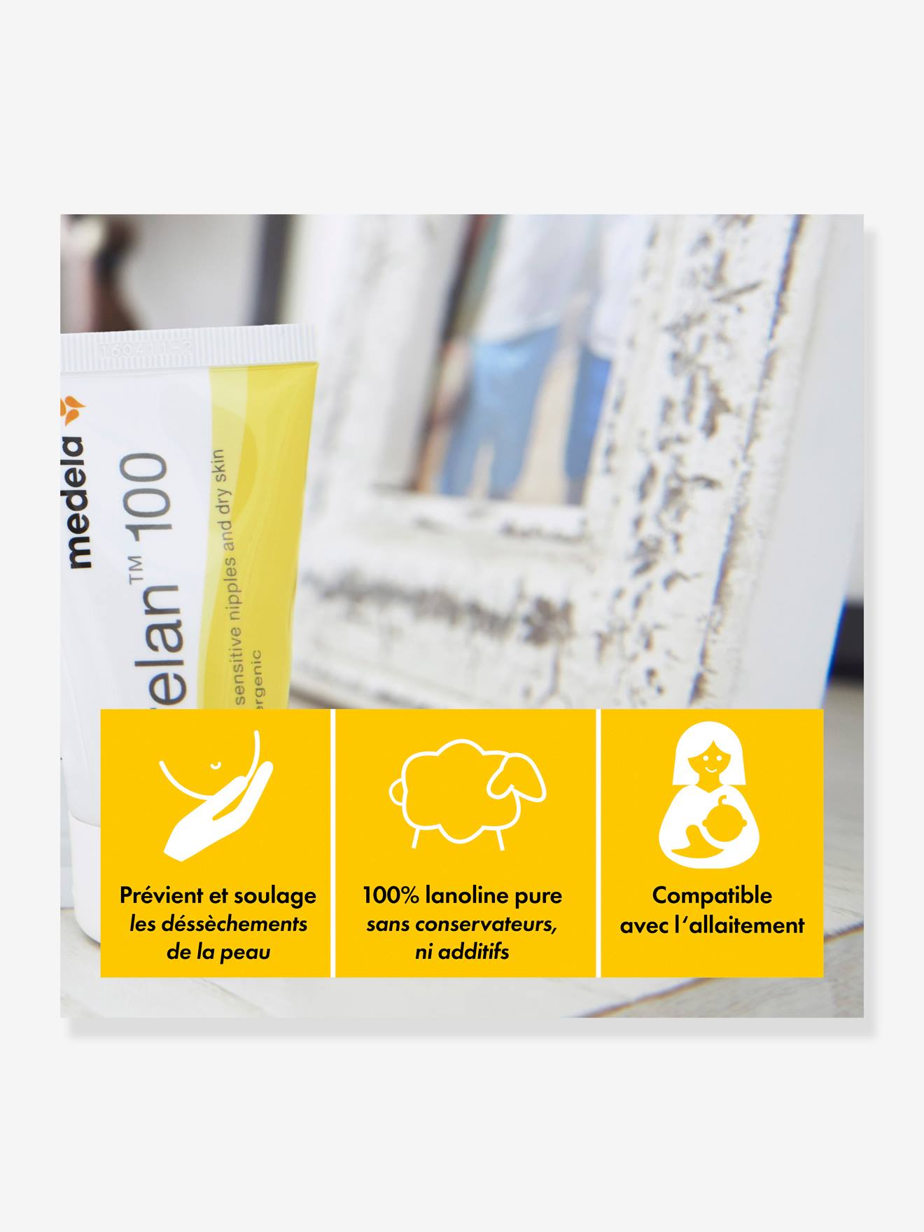 Crème hydratante Purelan 100 MEDELA, tube de 37 g blanc
