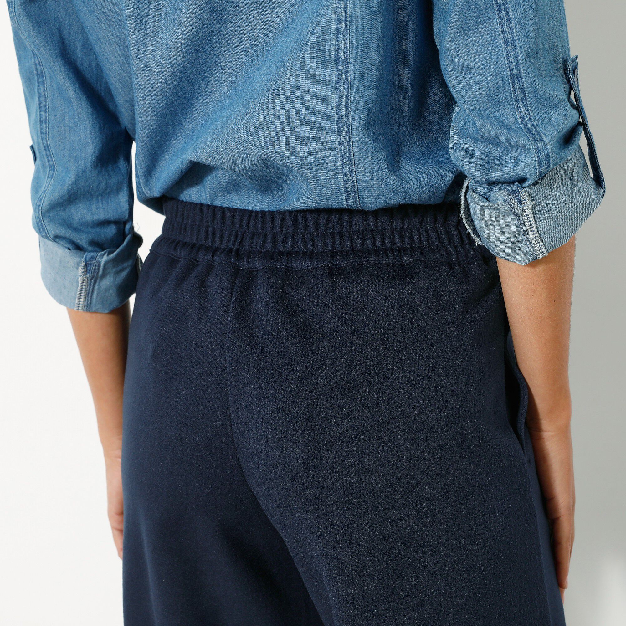 Pantalon large chaud, aspect lainage