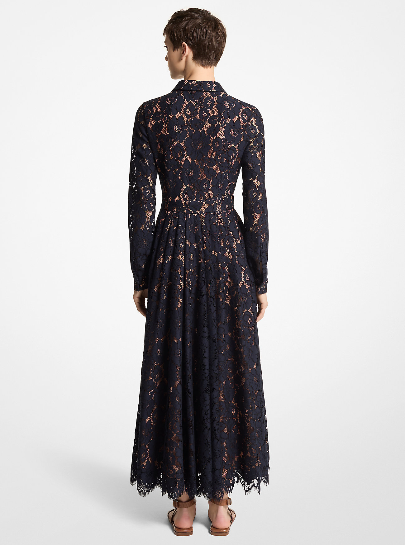Blomsterkjole i blonde - MIDNIGHT