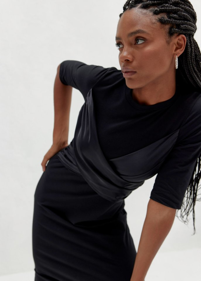 Kleid mit Satin-Einsatz