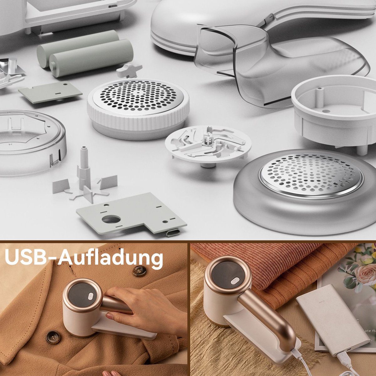 DOPWii Fusselrasierer BL560 Fusselentferner, Haarentfernungsgerät, elektrisch, USB-Aufladung, LCD-Bildschirm , für Kleidung