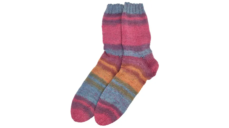 Lana Grossa Sockenwolle Meilenweit 100 Sorbetto 4-fach 100 g 6263 - Blau/Rot/Orange