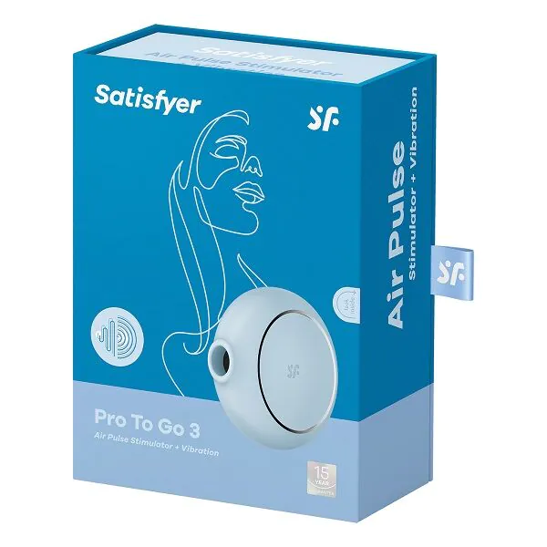 „Satisfyer Pro To Go 3“ mėlynas intymios higienos masažuoklis