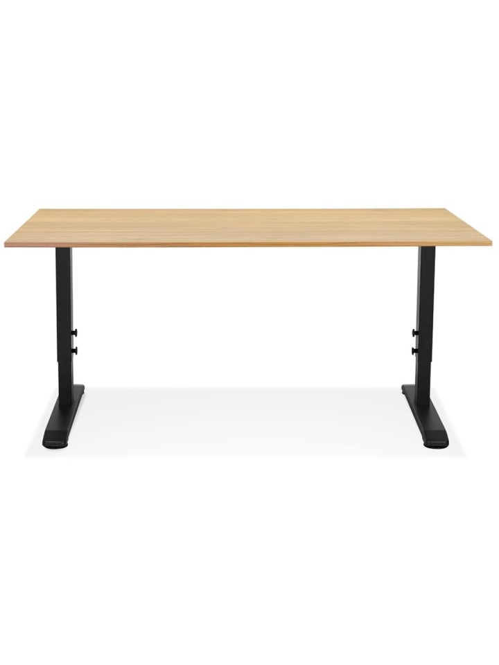 KADIMA DESIGN Schreibtisch höhenverstellbar 160x80 cm, Homeoffice in Beige-Schwarz günstig kaufen