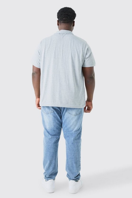 Plus Poloshirt mit Knopfleiste