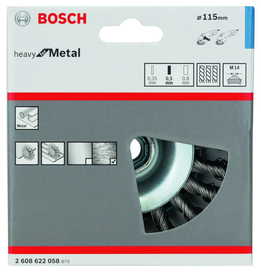 Bosch Blue Zubehör 2608622058 Kegelbürste 115 mm geflochten M14