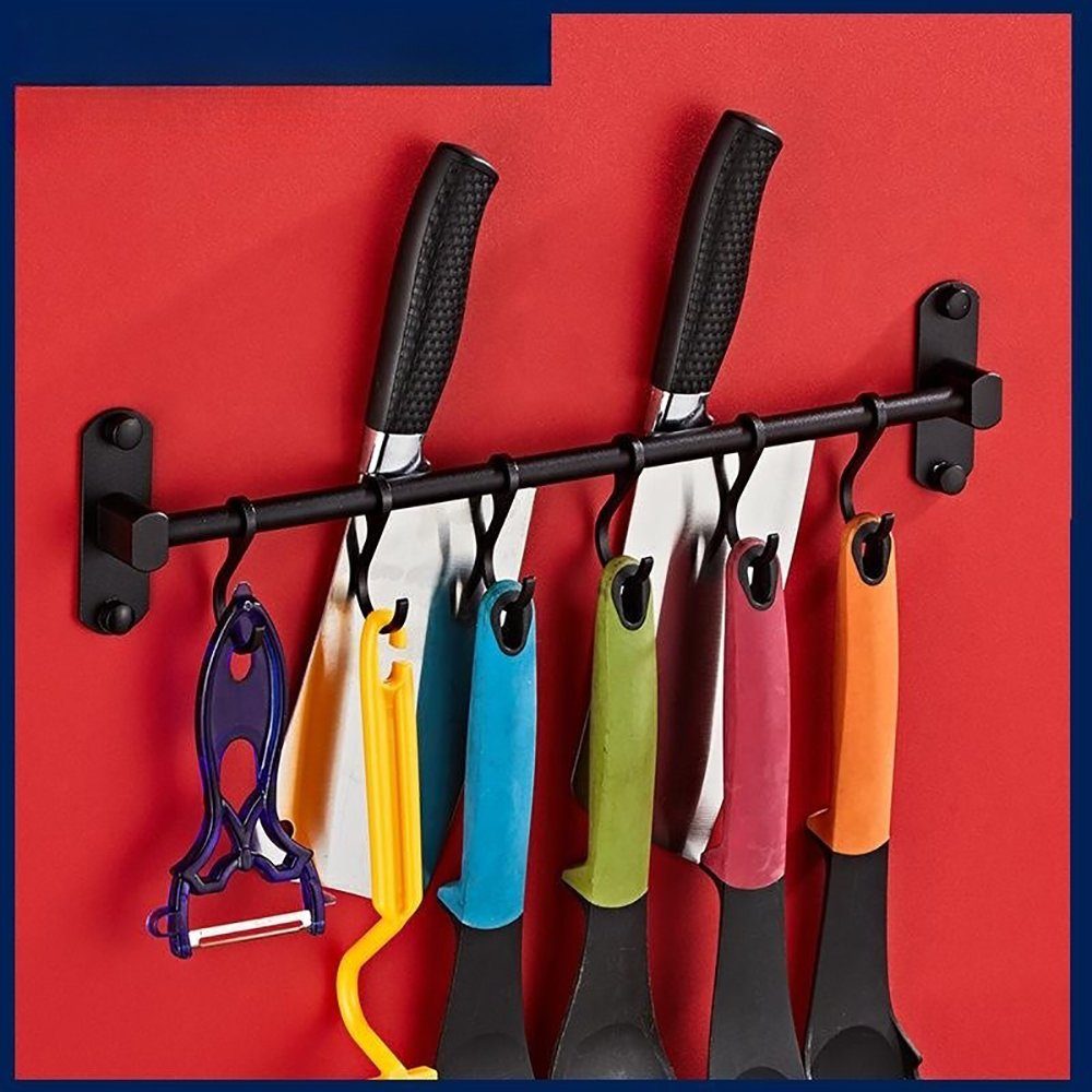 Runxizhou Wandhaken Küchenutensilien-Hakenleiste mit 6 Haken 40 cm
