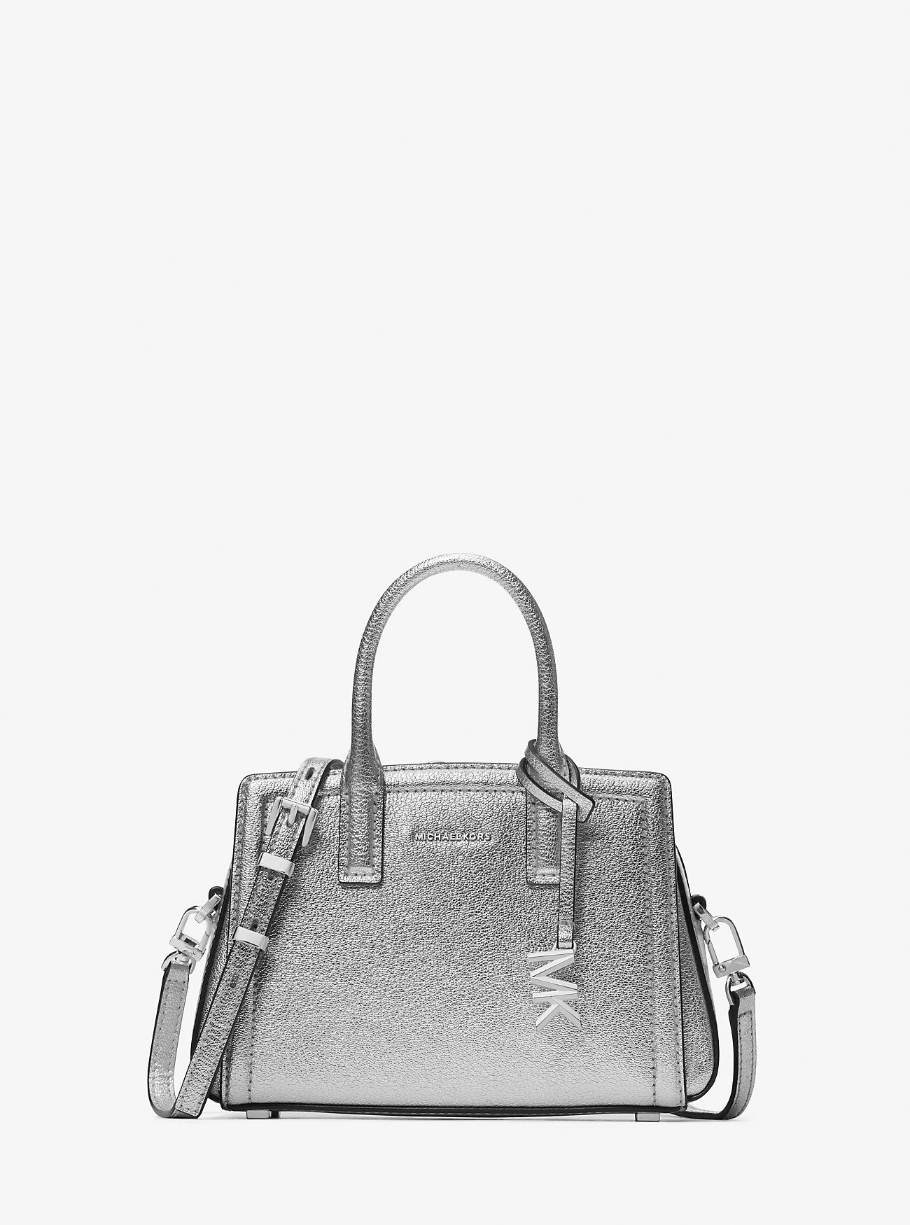 Laila Extra-Small Metallic Leather Crossbody Bag - SILVER