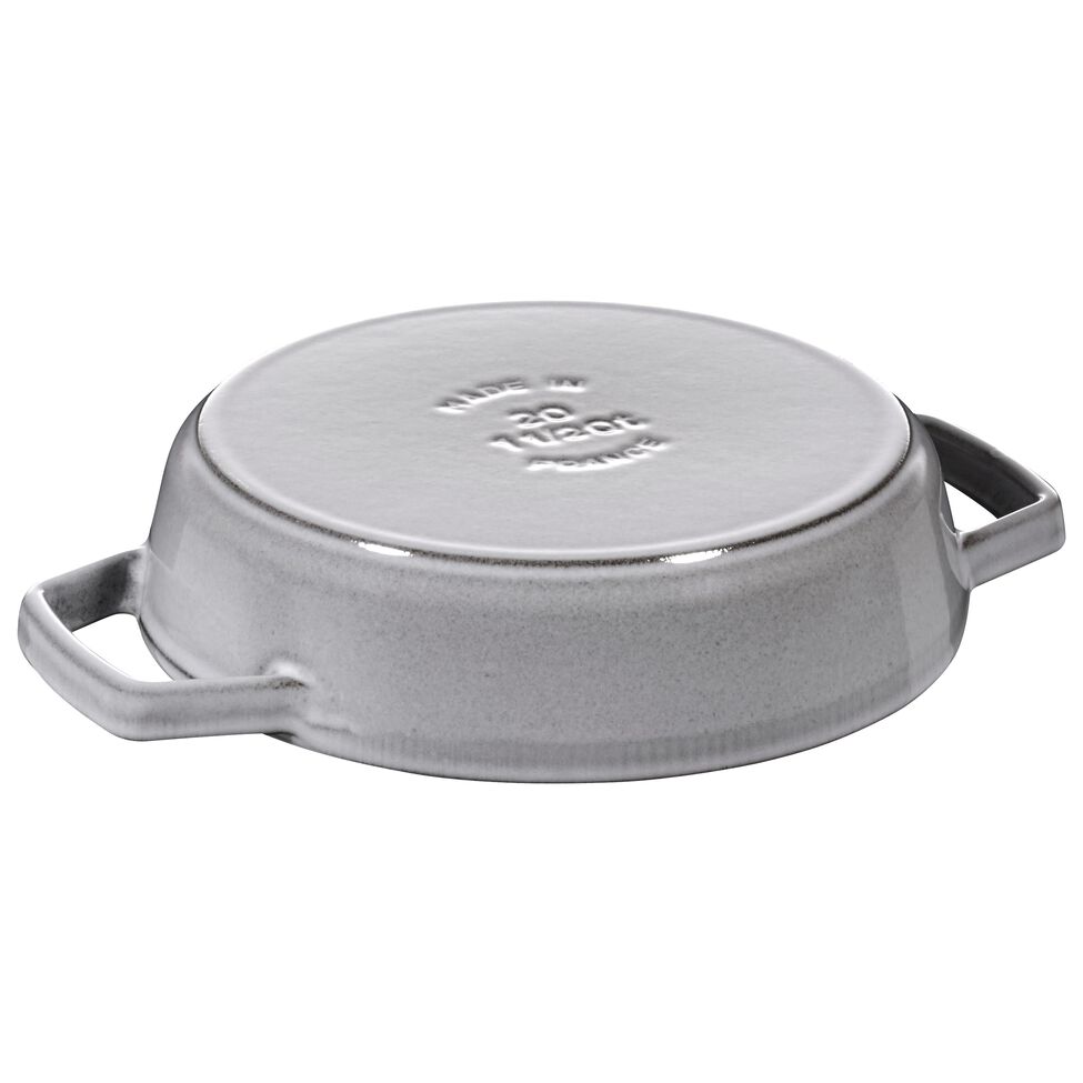 Bratpfanne mit 2 Griffen 20 cm, Gusseisen, Graphit-Grau