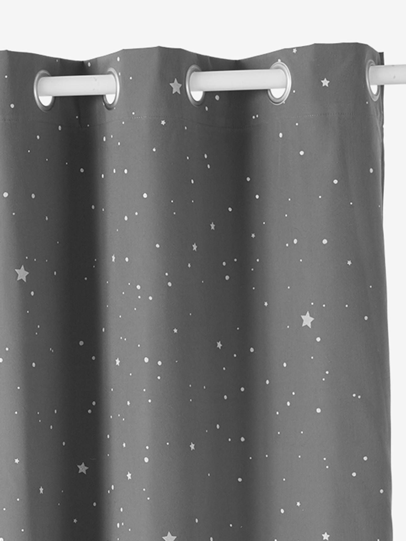 Rideau occultant détails phosphorescents ETOILES gris