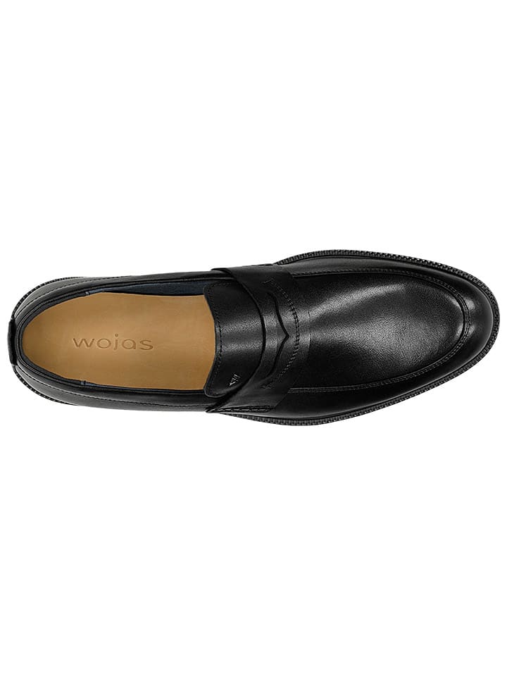 Wojas Leder-Mokassins in Schwarz günstig kaufen