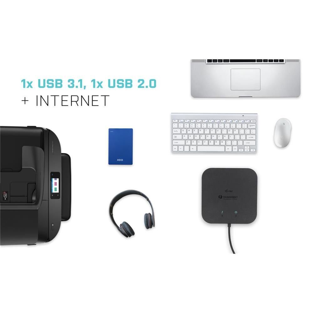I-TEC Laptop-Dockingstation Thunderbolt 3 Travel Dock Dual 4K Display + Power Delivery 60W, Notebook/Tablet Dockingstation