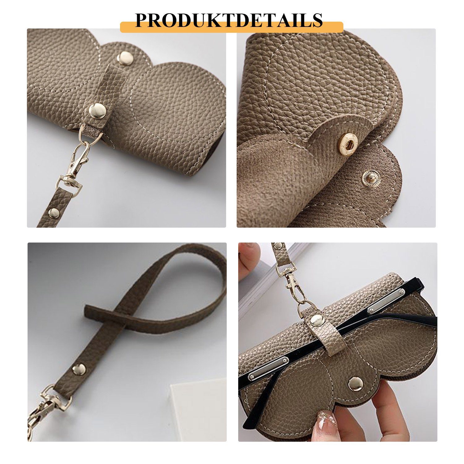 TOPMELON Brillenetui 3-Stk Weiche Leder-Sonnenbrillen Sonnenbrillentasche