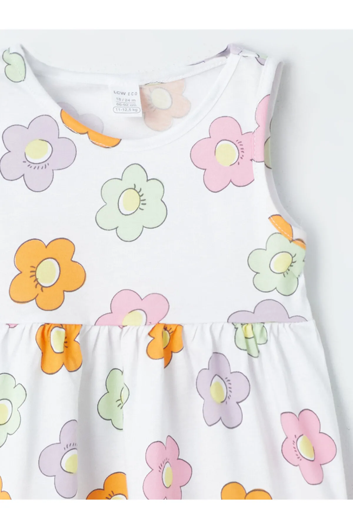 LC Waikiki  Gemustertes Babymädchenkleid mit Rundhalsausschnitt