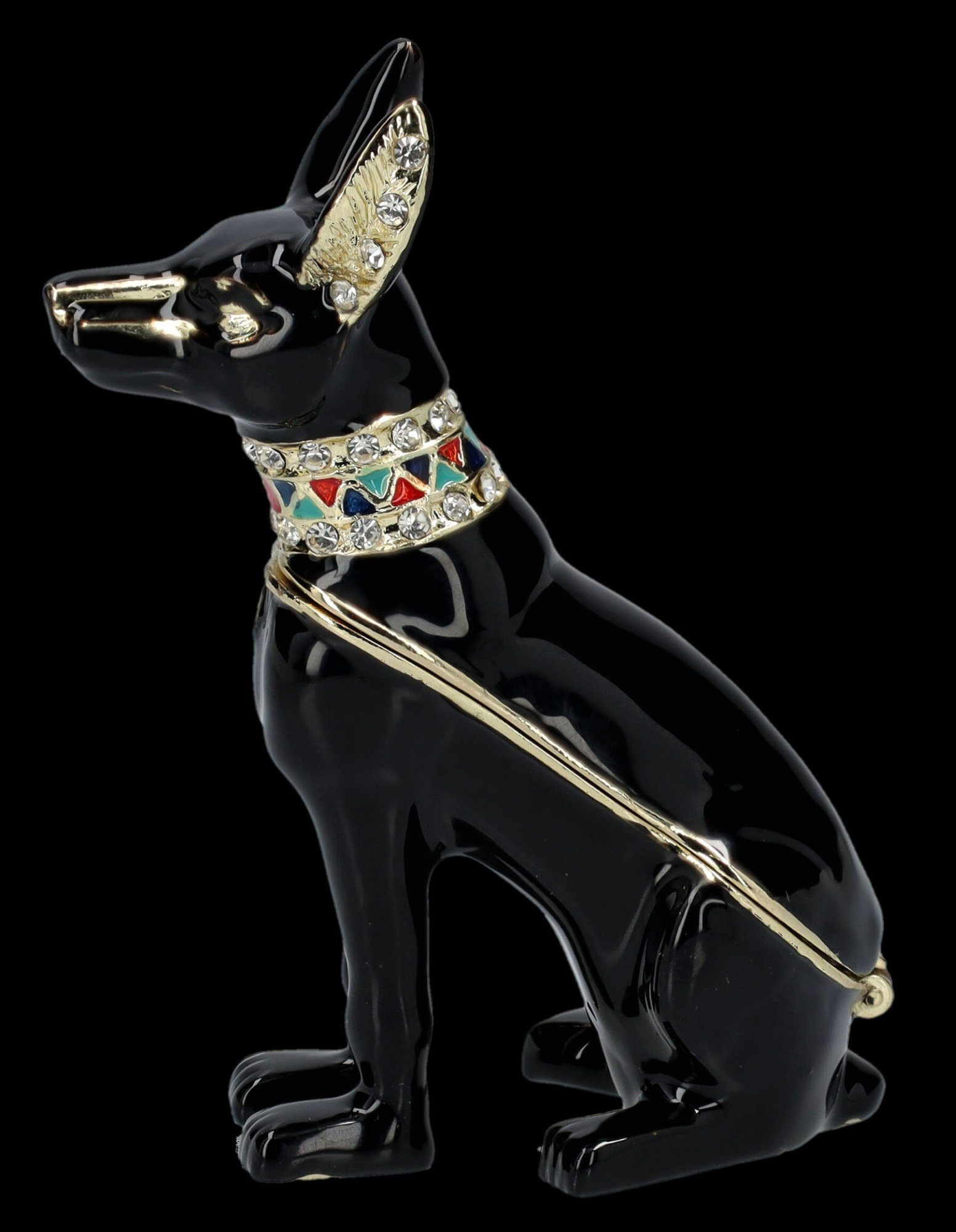 Figuren Shop GmbH Schmuckkasten Anubis Figur als verzierte Schmuckdose - Dekoration Schmuckkästchen