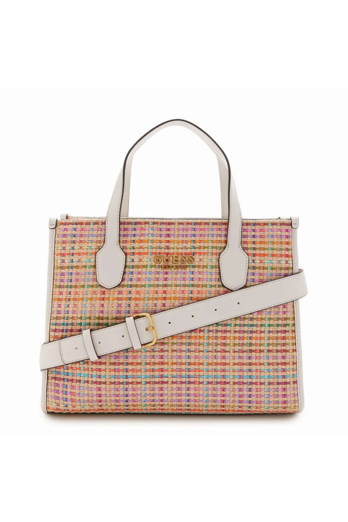 Guess  Silvana Damen Handtasche Grün/lila/orange/rosa/violett/rot/weiß Hwwx86-65220-sml