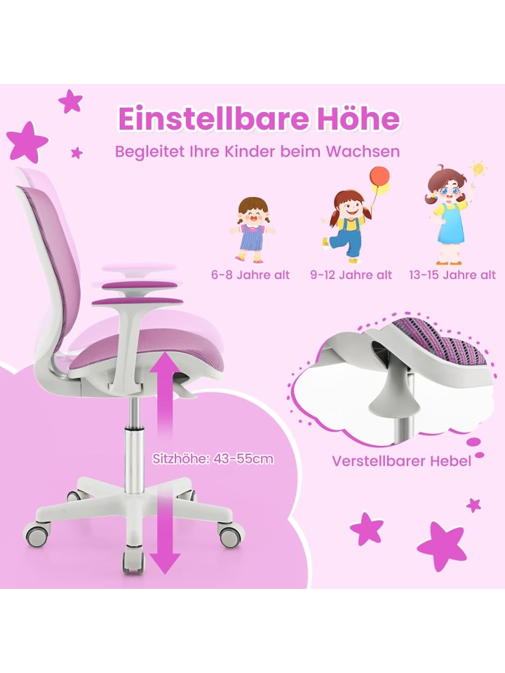 COSTWAY Schreibtischstuhl ab 6 Jahren in Lila günstig kaufen onesize
