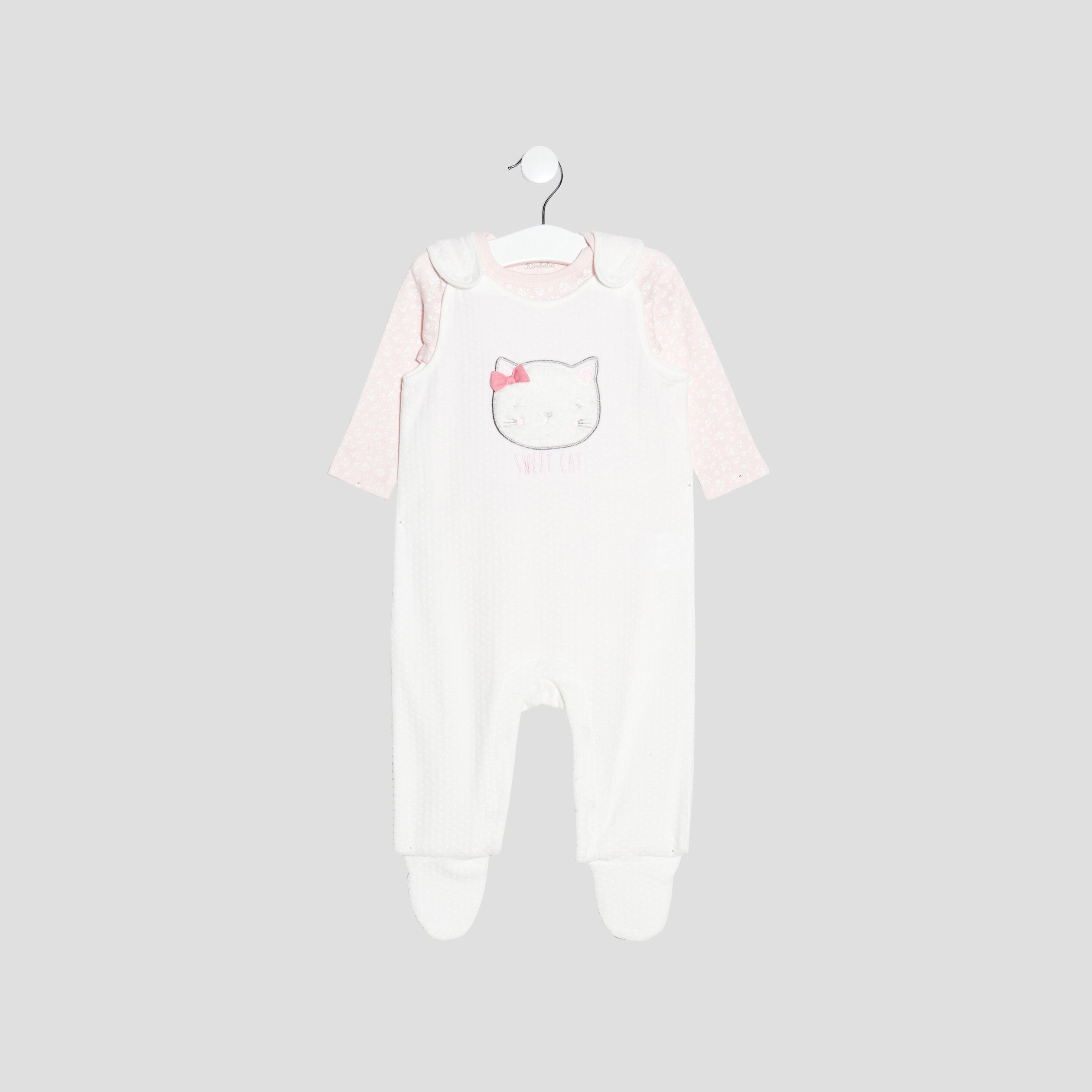 Ensemble 2 pièces body et t-shirt rose clair bébé fille | La Halle