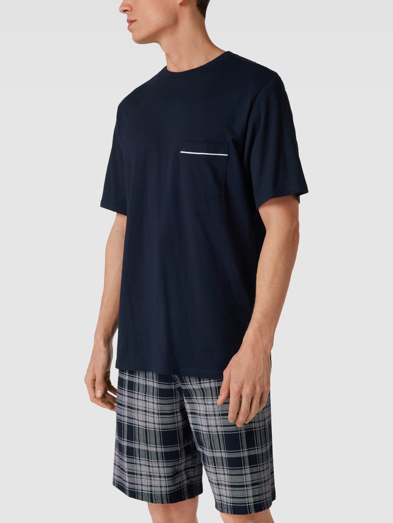 Pyjama aus Baumwolle Modell 'Comfort Fit Schlafanzug' in dunkelblau