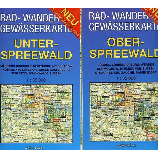 Spreewald 1 : 35 000 Rad-, Wander- und Gewässerkarten-Set - Fahrradkarte