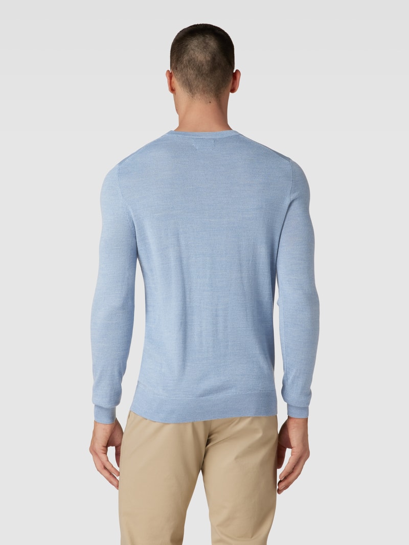 Longsleeve aus Woll-Mix in hellblau meliert