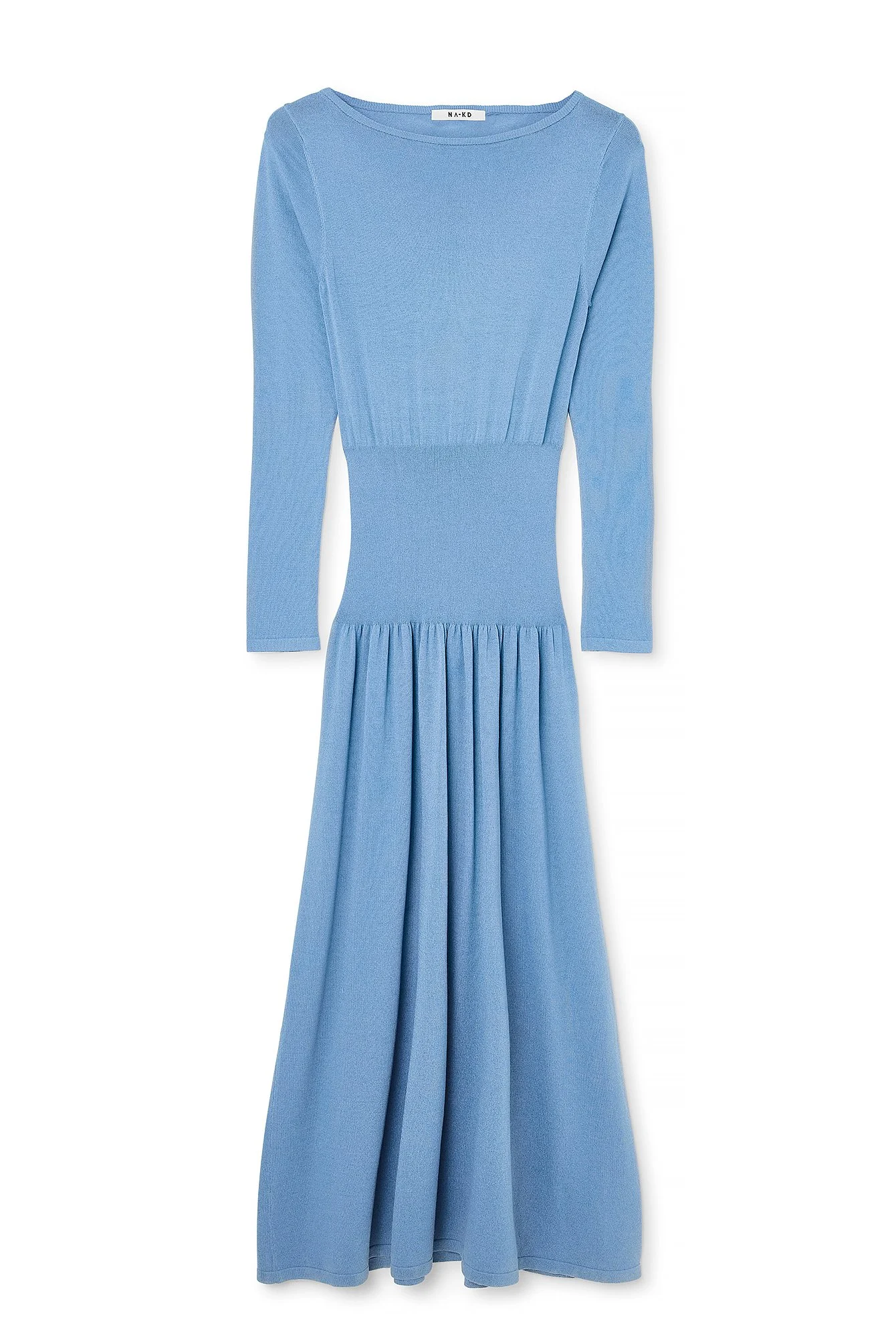 Strick-Maxikleid mit Taillendetail