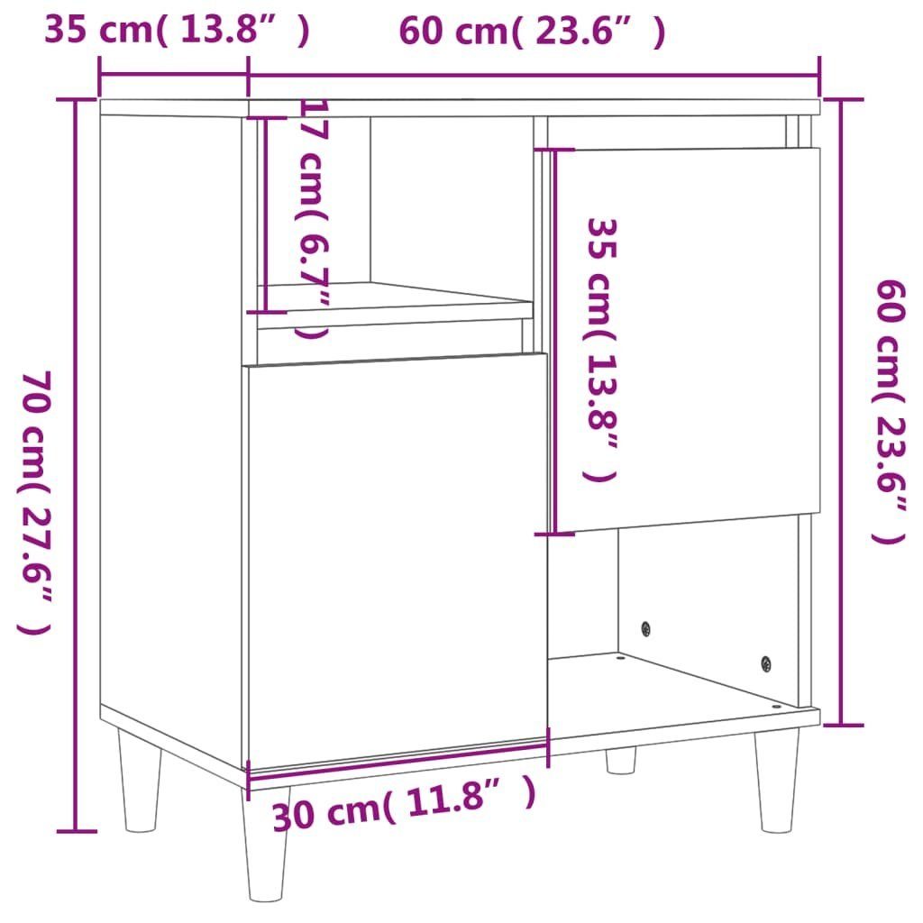vidaXL Anrichte Sideboards 2 Stk Braun Eichen-Optik 60x35x70 cm Holzwerkstoff