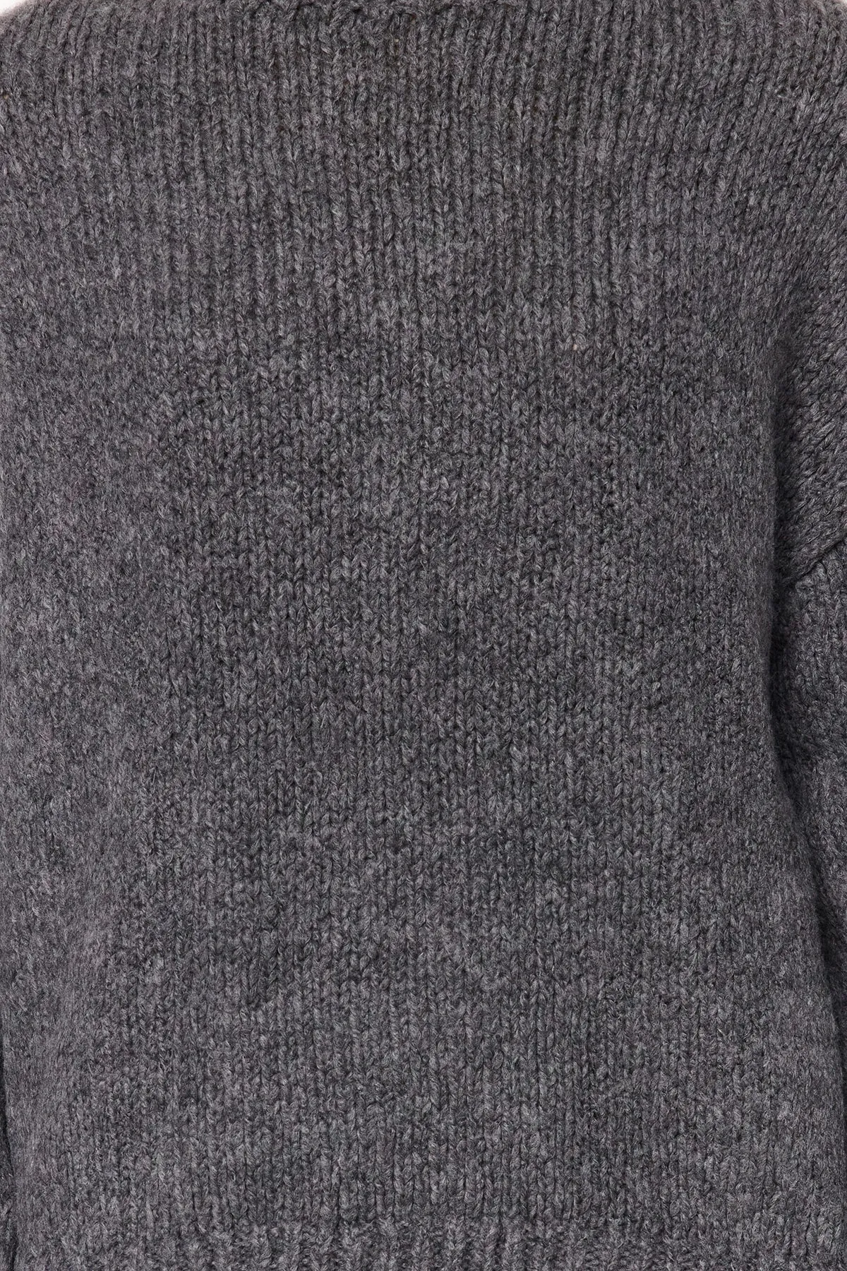 Trendyol Collection  Anthrazit Weich Strukturierter Dicker Rundhals Strickpullover TWOAW24KZ00290