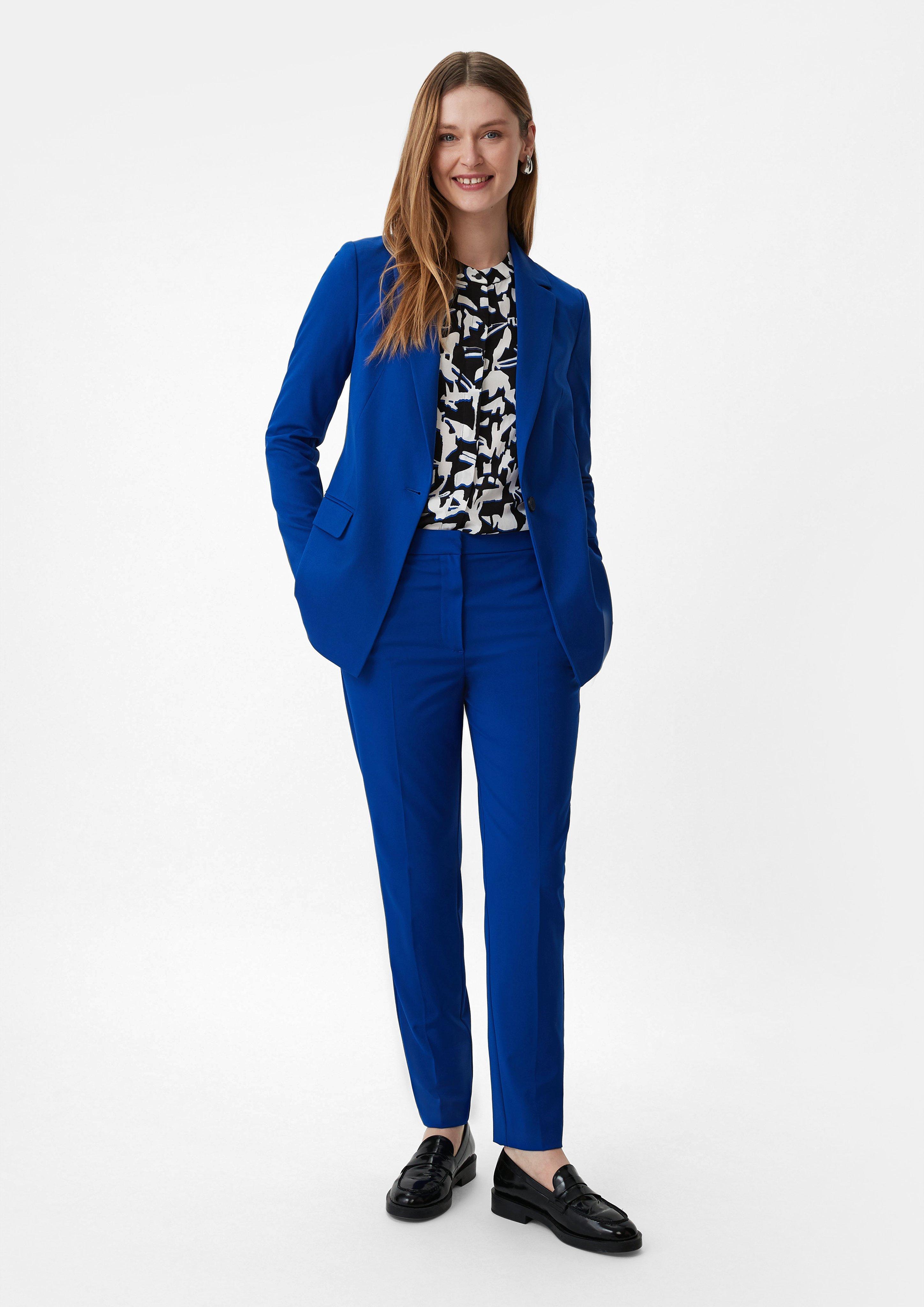 Cigarette Pants aus Twill - ozeanblau