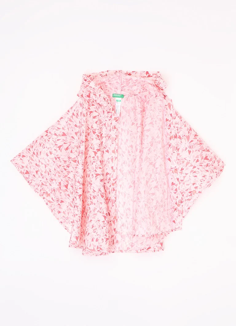 Poncho impermeabil cu imprimeu Benetton