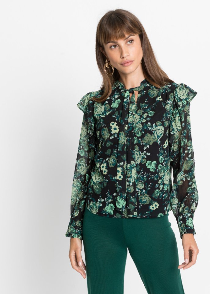 Bluse mit Volants