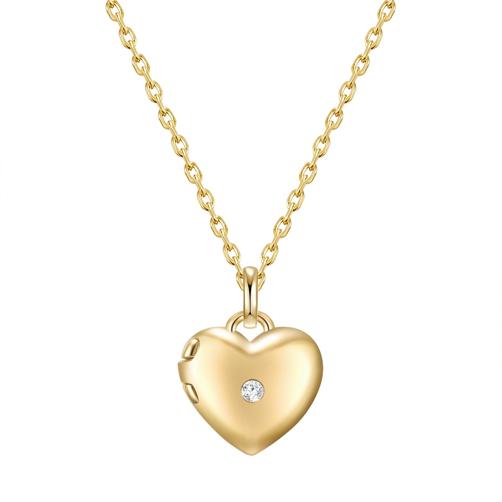 Glanzstücke München Collier en argent Coeur Argent sterling Oxyde de zirconium (CZ) en Or jaune collier