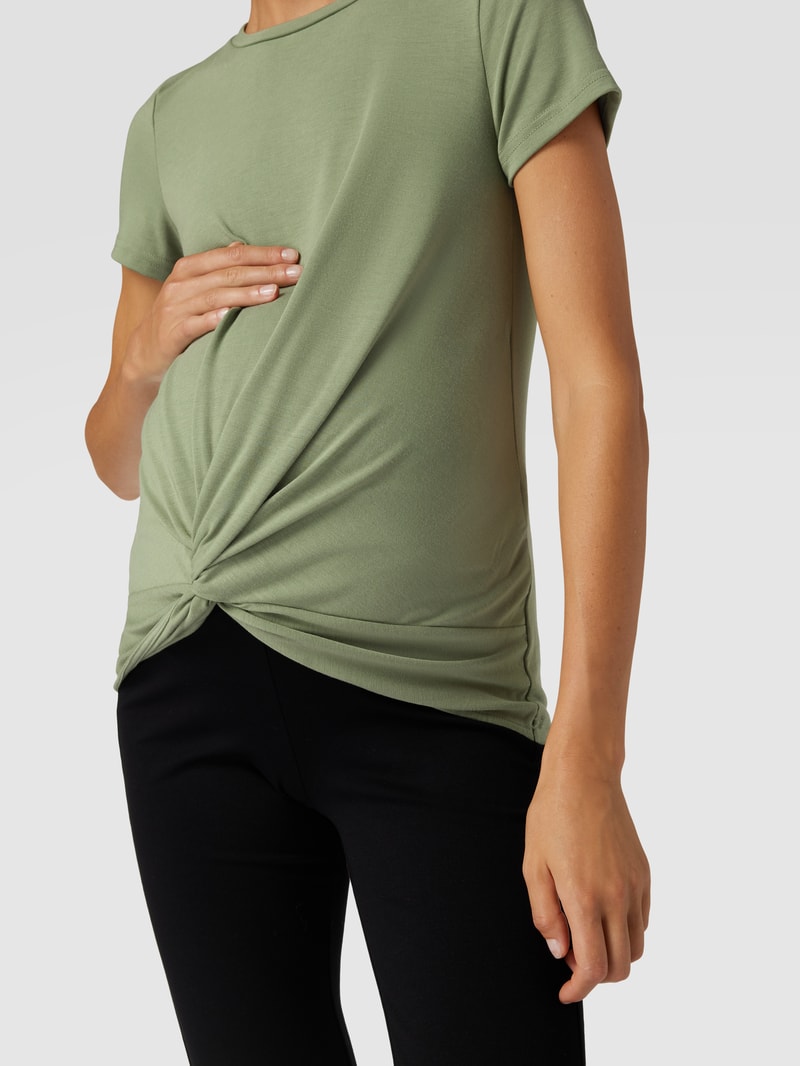 Umstands-T-Shirt mit Knotendetail in hellgrün