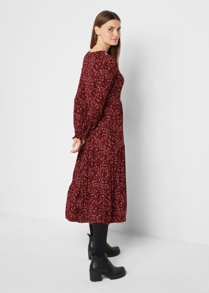 Jerseykleid aus Viskose mit Bindeband, mittellang