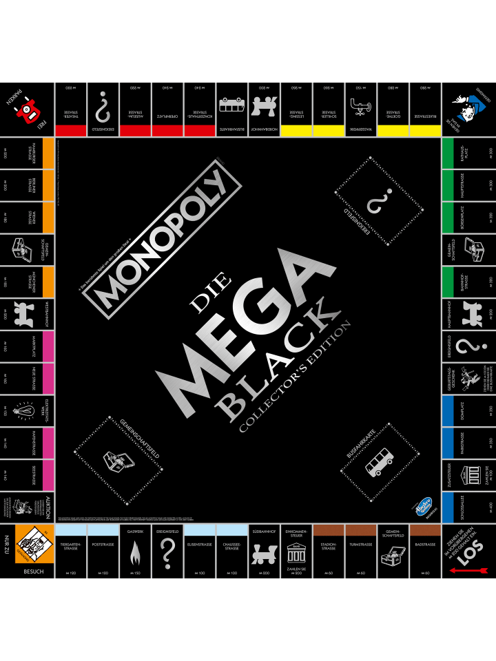 Winning Moves Monopoly Mega Black Edition Brettspiel Gesellschaftsspiel in schwarz günstig kaufen onesize