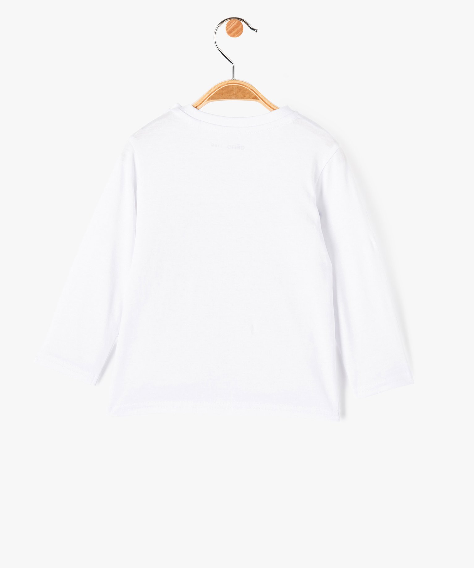 Tee-shirt à manches longues avec message bébé Garçon blanc | GEMO