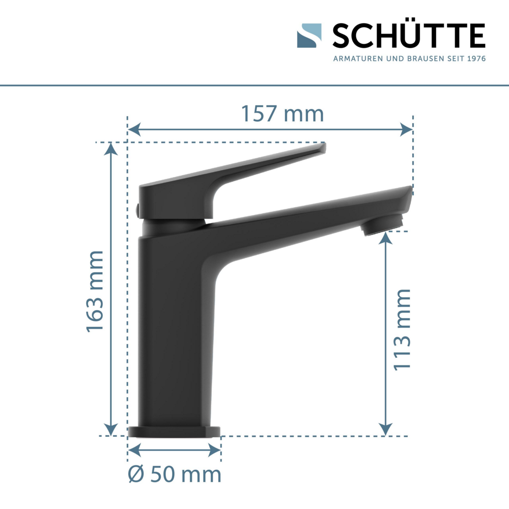 Schütte RAVEN Waschtischarmatur, Schwarz matt